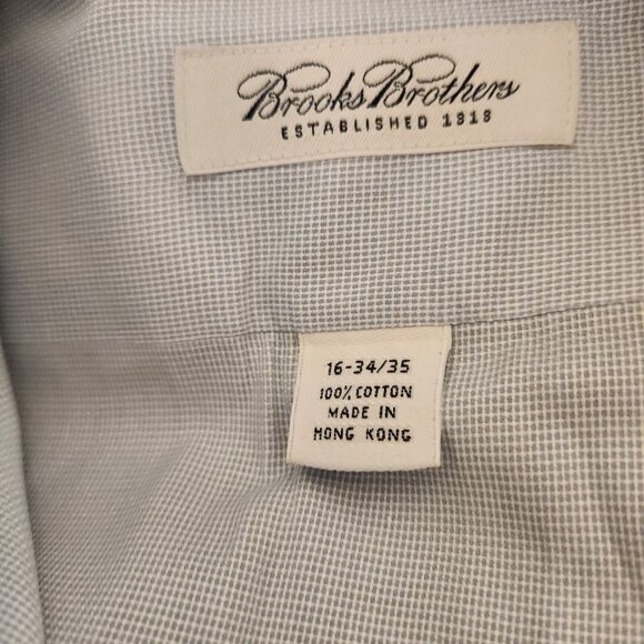 Brooks‎ Brothers Dress Shirt Long Sleeve Button Down Sz 16-34/35 Light Blue EUC - Picture 8 of 9